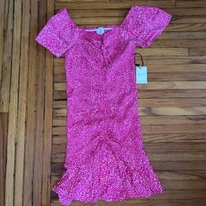 Japna pink polka dot body on dress size small